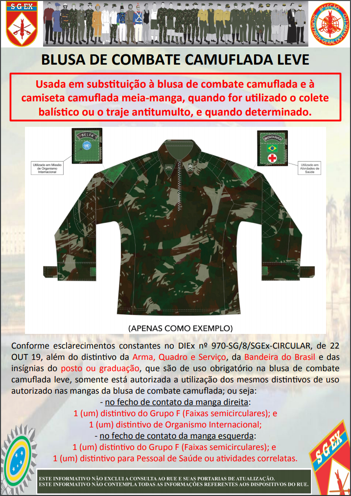 Gandola/Camisa Militar Uniforme Original - Padrão Br/Eb